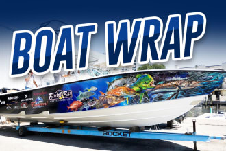 create unique, amazing and professional boat wrap design
