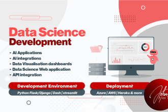 develop ai data science website application dashboard using python