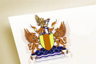 design eye catching family crest logo for your brand