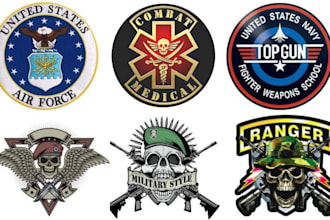 design professional army, military, or skull logo