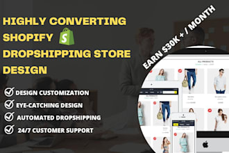 create shopify one product dropshipping store, shopify website