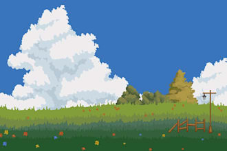 make parallax pixel art background or scene for you
