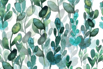 seamless botanical watercolor pattern