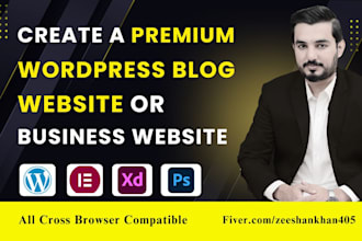 create a wordpress blog website or business website, author or blogger website