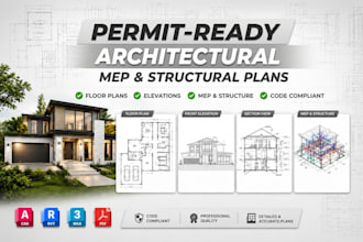 draft architectural and permit drawings for construction