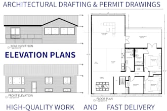 draft architectural and permit drawings for construction