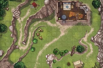 draw a unique dnd rpg battle map
