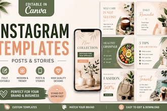 design editable canva instagram posts and story templates