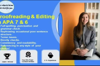 professionally proofread and edit thesis, projects, reports in apa 7 in 9hours