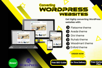 design or customize flatsome, rehub, woodmart, avada,enfold,divi wordpress theme