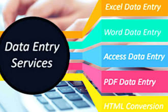 do perfect data entry, web research, excel data entry and VA