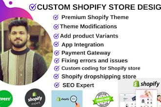 design, redesign shopify store and build ecommerce website shopify