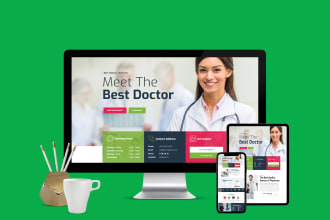 design a medical website for doctors, healthcare, dentist, clinic, pharmacy shop