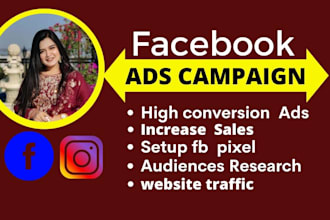 do facebook advertising for promote any business, fb marketing , ads campaign