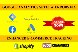 setup google analytics, GTM, ads, shopify tracking