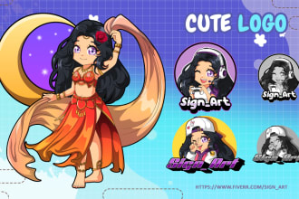 create original cute logo for vtuber or live2d streamer