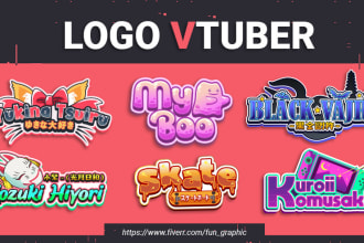 create vtuber logo design with anime or kawaii style for live2d twitch channel