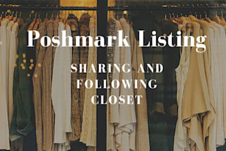 do poshmark listing, products listing and sharing closet