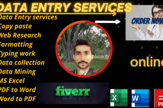 do web scraping ,data extract data collection and data entry