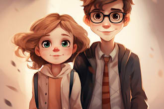 draw your children comic illustration