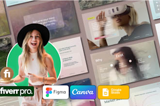 design presentation pitch deck google slides, figma or canva