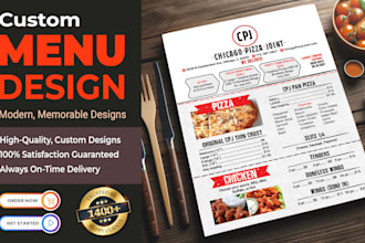 create professional restaurant menu designs for digital and print