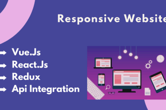 develop websites in react with api integration