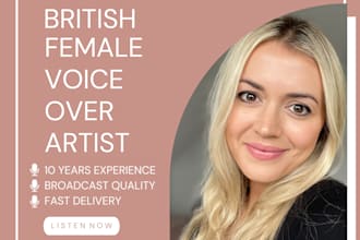 record a professional british female voice over
