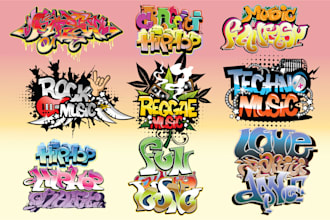 do cool graffiti art design for name, word or font logo