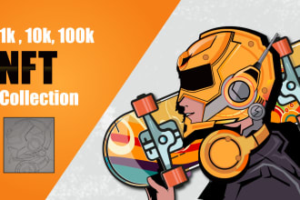 create unique 2d nft art collection up to 100k