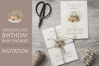 create birthday, baby shower, wedding invitation