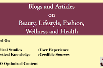 write SEO optimized lifestyle, beauty and fashion blogs