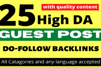 do high da 25 unique dofollow guest post