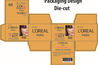 create packaging design, die cut, label design
