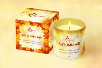 do luxury candle label design and box design