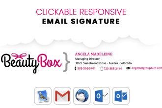 do professional clickable HTML email signature for iphone, outlook and gmail