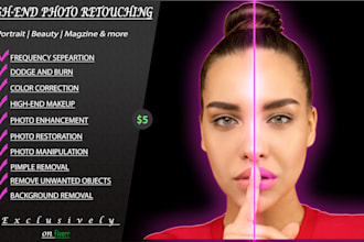 do high end photo retouching and skin retouch