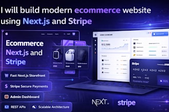 build ecommerce website with nextjs stripe payment admin dashboard and api