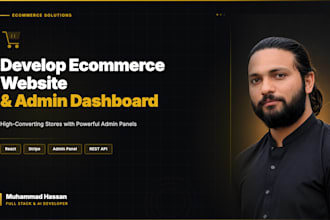 develop ecommerce website and admin dashboard