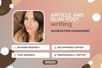 write high quality SEO website content and blog articles