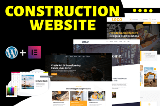 design construction, plumbing, or real estate website for you