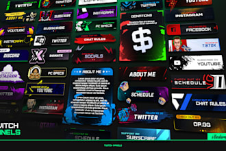 design custom clean twitch panels