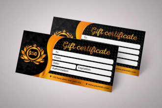 create attractive  gift certificate, gift card, voucher design within 6 hours