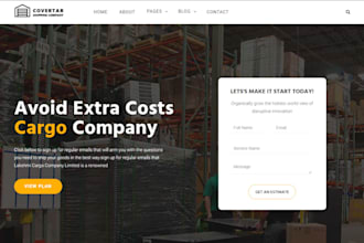 design a trucking, logistics, dispatch, cargo, freight website