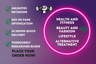write SEO blog articles on health, fitness, and lifestyle