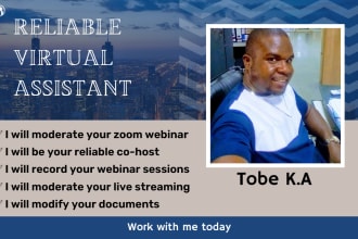 moderate your live streaming events as a virtual assistant on zoom and others