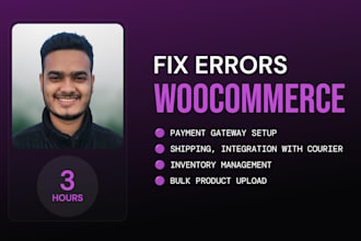 fix woocommerce payment, shipping and inventory issues