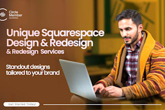build squarespace website design or design with landing page