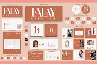 do luxury feminine logo and complete branding kit