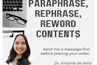 paraphrase, rephrase or reword you contents and essays